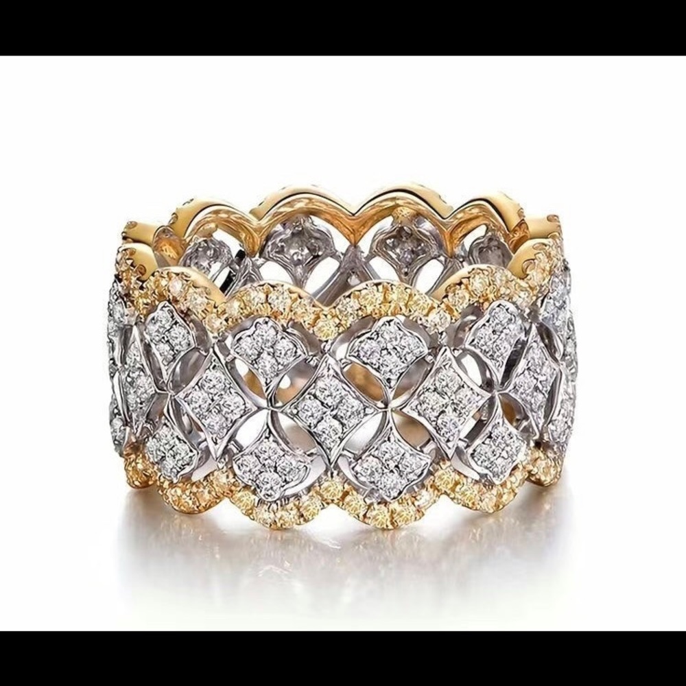 - Absolutely gorgeous rhombus band gold and silver plated with swarovski e…